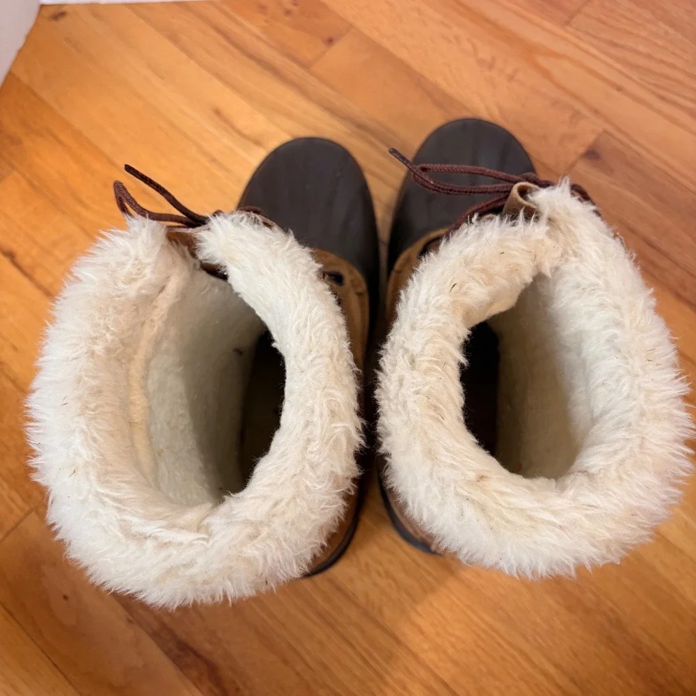 Sorel Kaufman Caribou Mens 9 Brown Suede Rubber Winter Snow Duck Boots USA Made